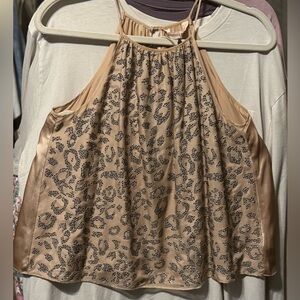 Rebecca Taylor Leopard Embezzled Halter Tank